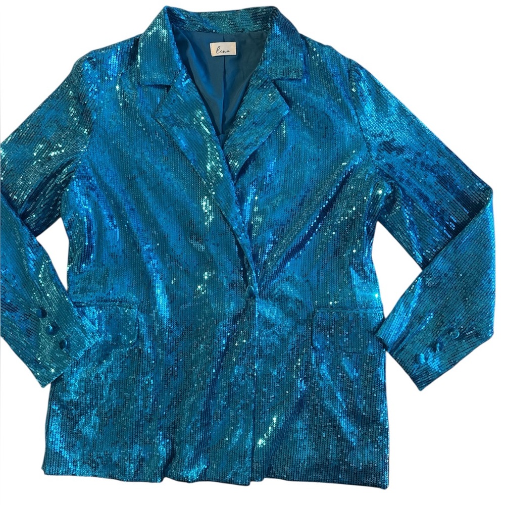 VC6 Blue sequin blazer size medium